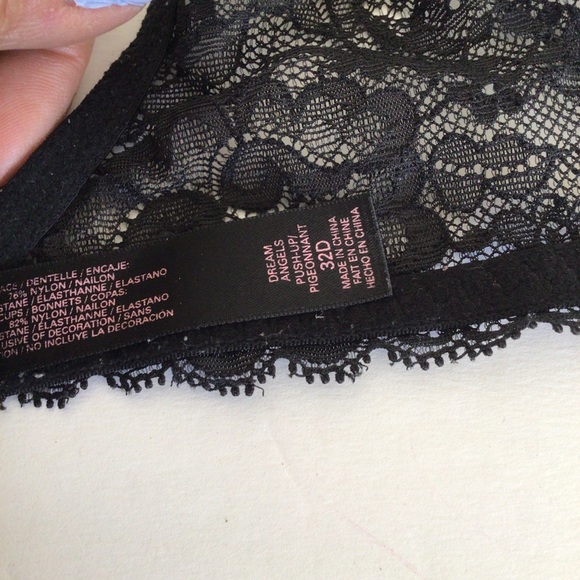 VICTORIAS SECRET DREAM ANGELS PUSH UP BRA SATIN AND LACE SIZE 32D - Picture 10 of 16